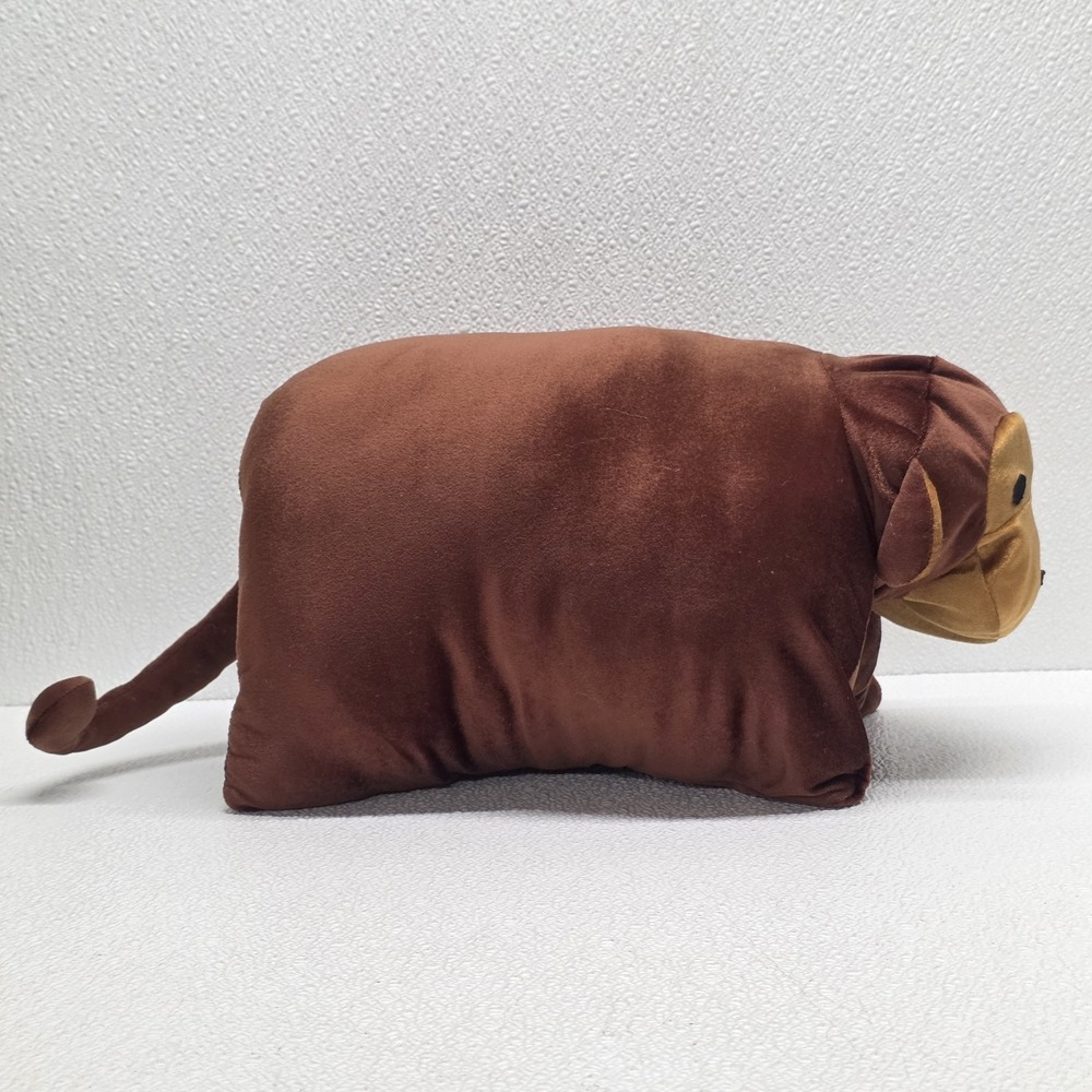Pier 1 Imports Pillow Pet Brown Monkey Velour Plush Pillow - Picture 11 of 16